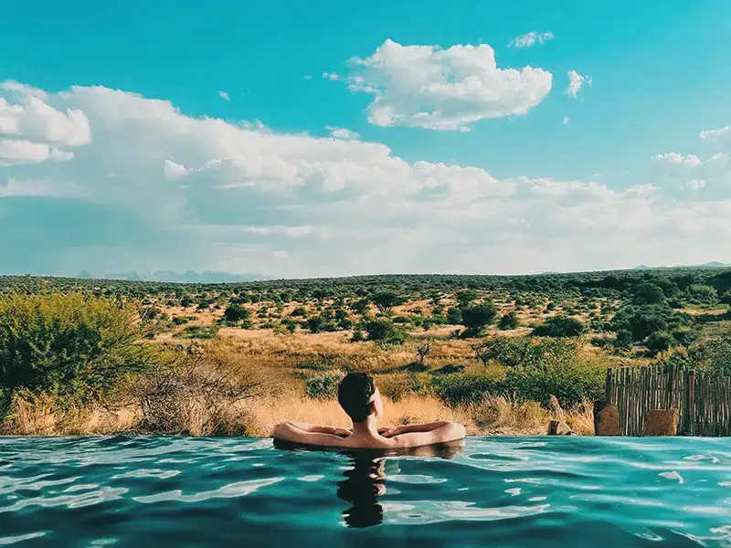 Infinity Pool at Omaanda Lodge in Namiba