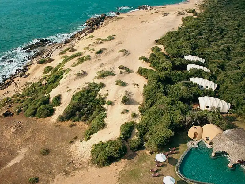 Aerial view of Wild Coast Tented Lodge